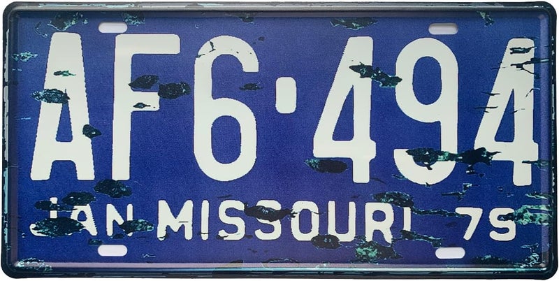 ROOKOPR Missouri License Plate Aluminum Novelty Car Decor License Plates 12"x6" Front of Car Decorative Retro Rusty License Plate for Men Women Car-25 - Image 1